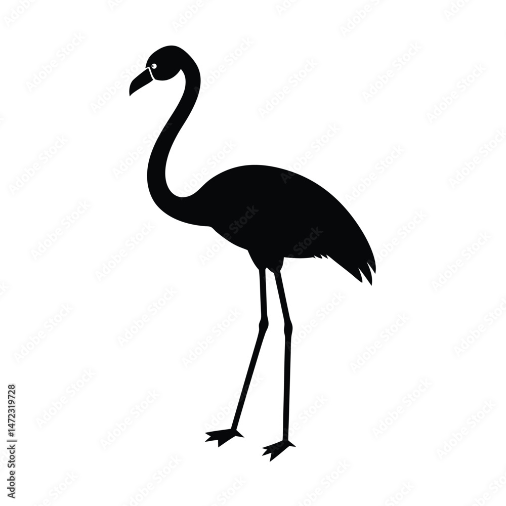 Obraz premium Flamingo Leg Vector Silhouette