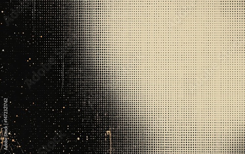 halftone grunge monochrome background with black-to-light gradient - retro dot texture for edgy urban designs and punk aesthetic