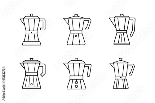 coffee maker icon line art vector illustration