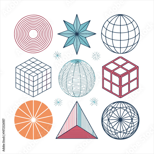 vector graphic assets kit acid style postmodern 