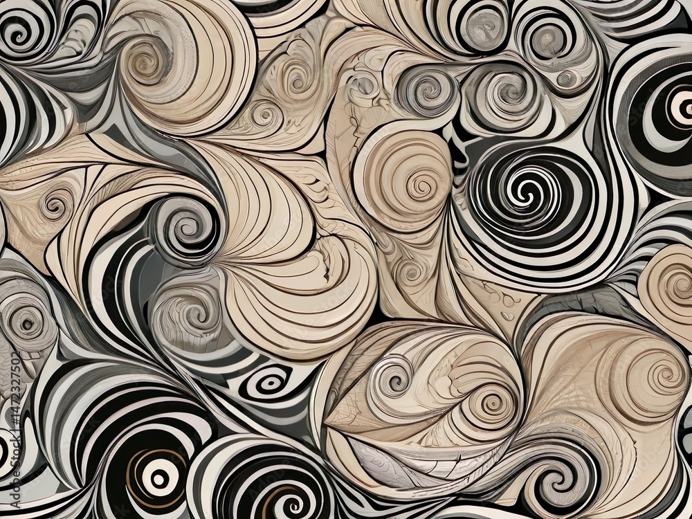 Abstract Swirling Pattern in Neutral Tones Abstract Swirling Pattern in Neutral Tones