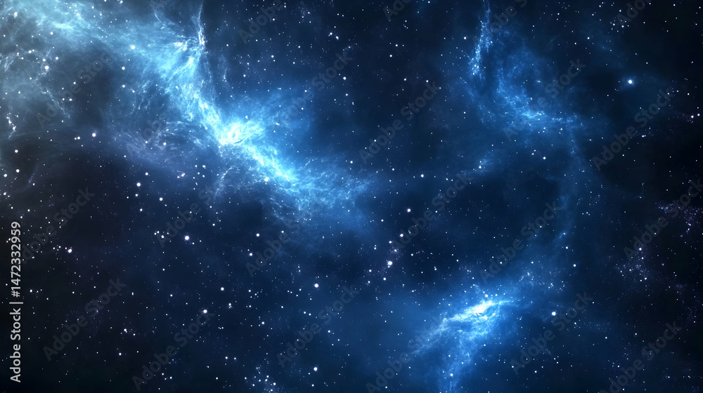 Fototapeta premium Cosmic Nebula in Deep Space with Sparkling Star Background