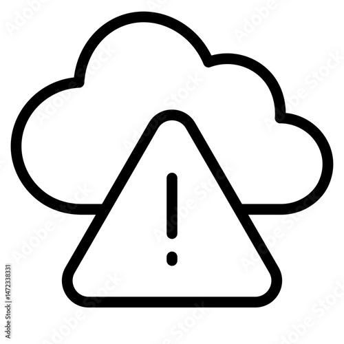 Alert cloud icon in vector illustration