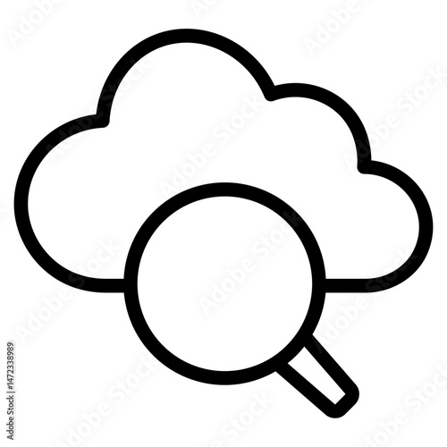 Searching cloud icon in vector illustration