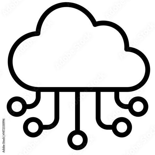 Cloud computing icon in vector illustration