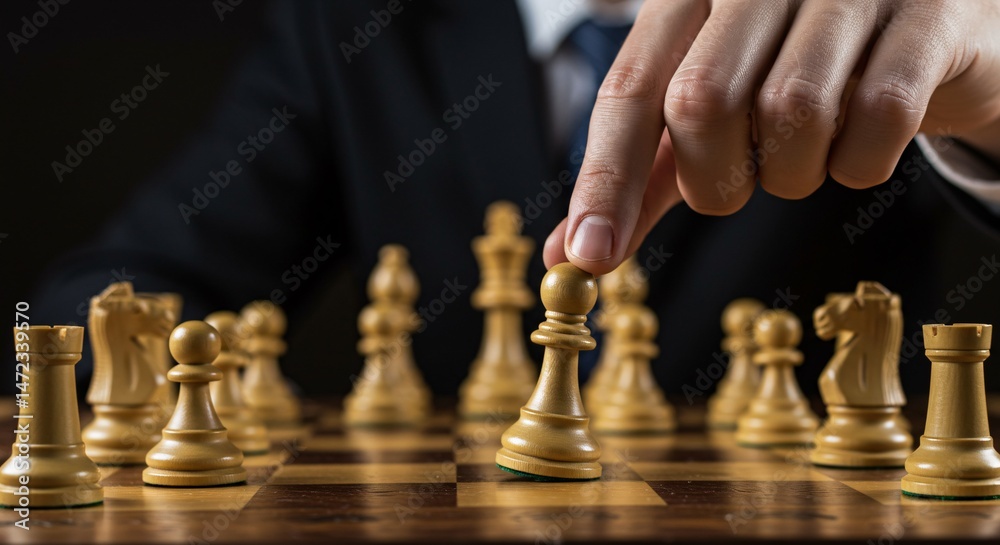 custom made wallpaper toronto digitalBusinessman Making a Strategic Move with Chess Piece on the Board