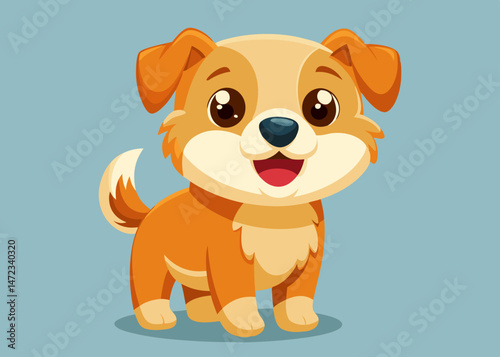 Adorable Cartoon Puppy Dog Character Illustration