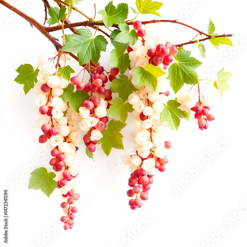 bacche di ribes in fondo bianco