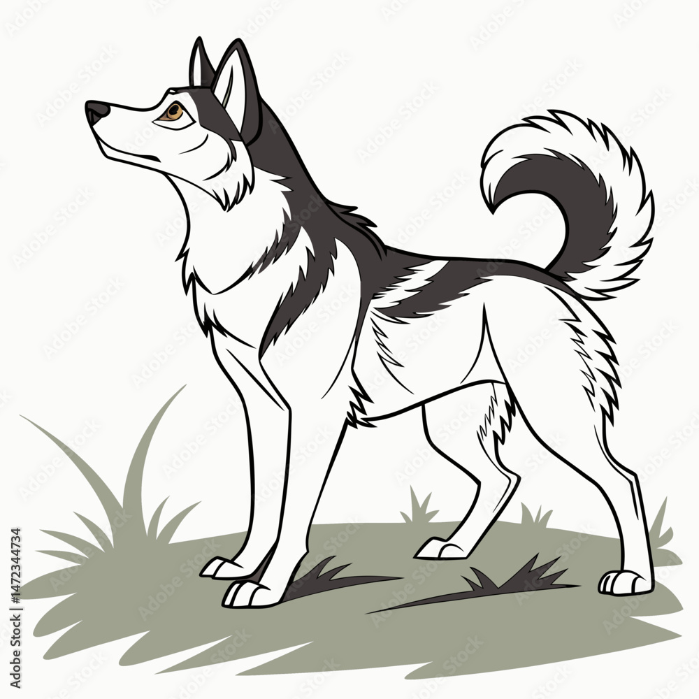 Fototapeta premium A vector illustration of a cute Dog