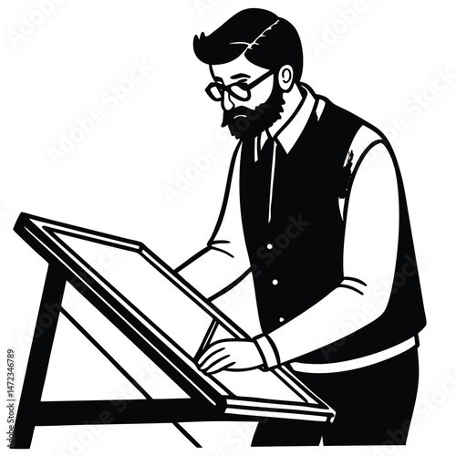 man working on laptop