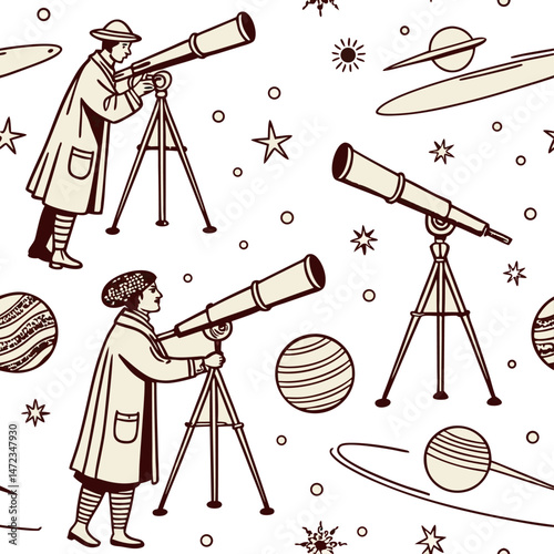 Telescope with illustration