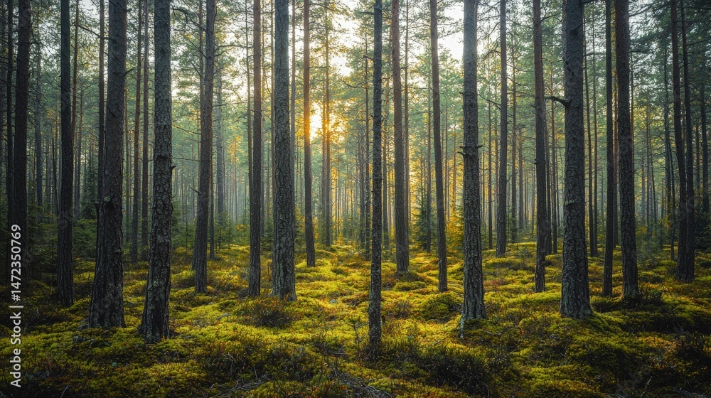 Fototapeta premium Estonia landscape boreal forests and Baltic islands beautiful nature view