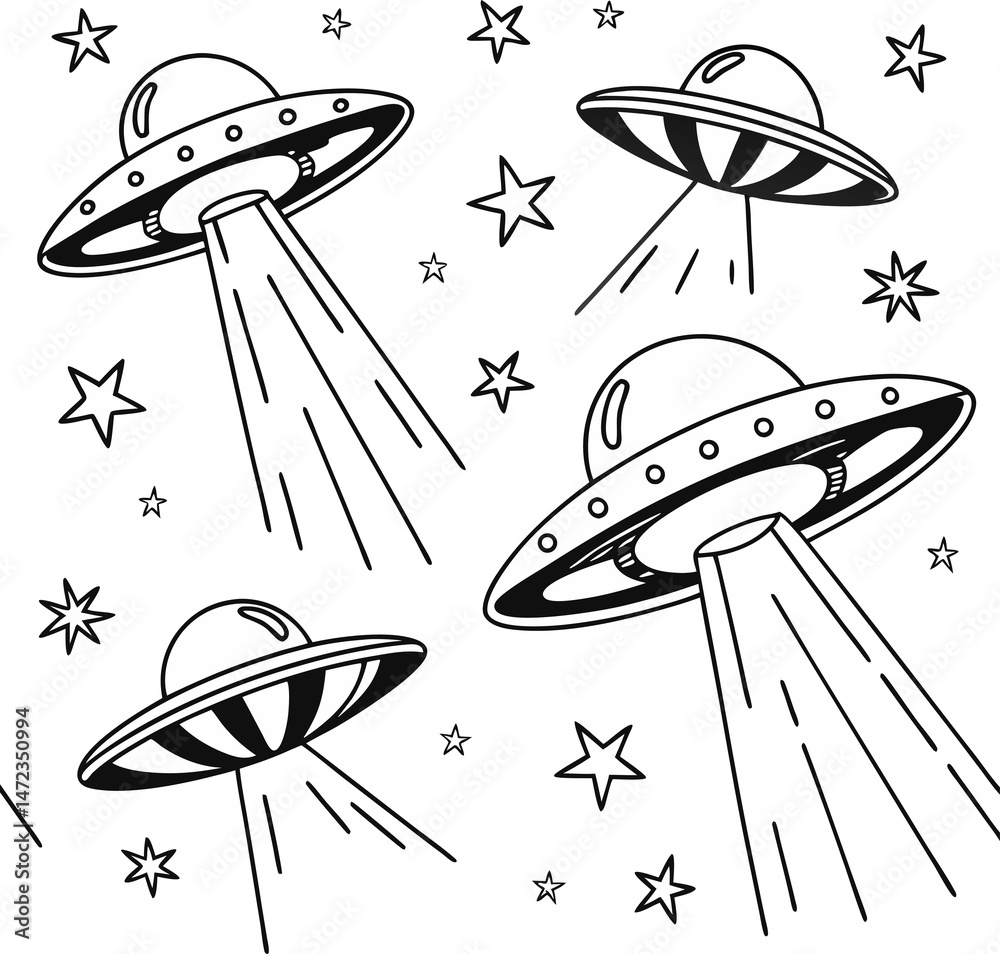 Fototapeta premium Seamless Pattern of Planet