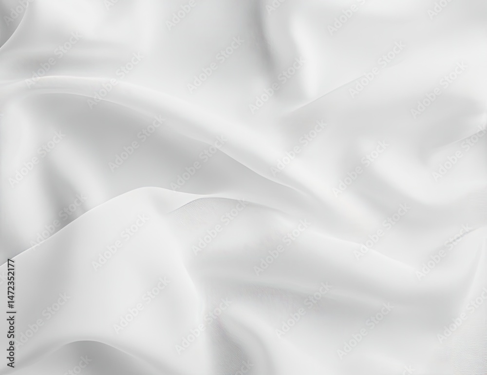 Fototapeta premium Smooth, flowing white fabric drapes (1)