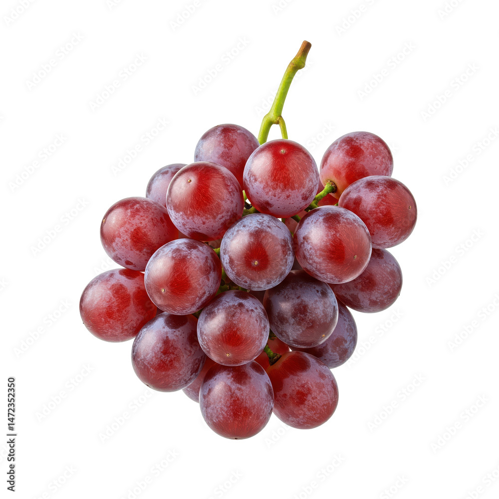 Fototapeta premium bunch of red grapes with green stem
