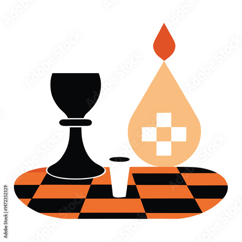 chess board with chess pieces