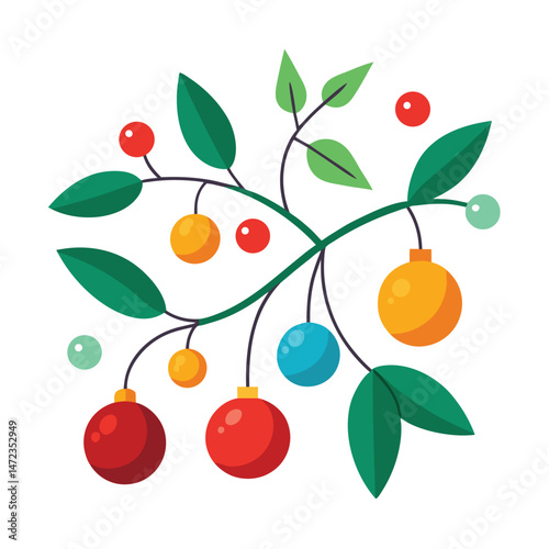 Christmas background with holly berries