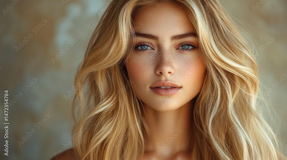 Blonde Woman Portrait, Natural Light, Studio Blonde Woman Portrait, Natural Light, Studio
