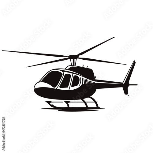 Helicopter Silhouette Vector Icon and Logo Style Design