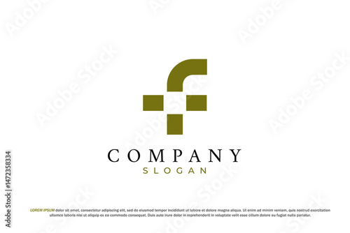 letter f target scope crosshair logo
