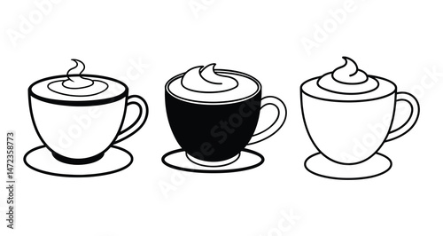 A set of cappuccino vector art illustration