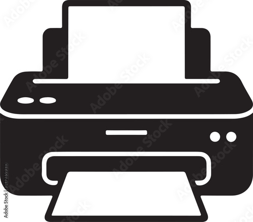 Printer icon vector illustration isolated on white, a computer office web print button symbol design element