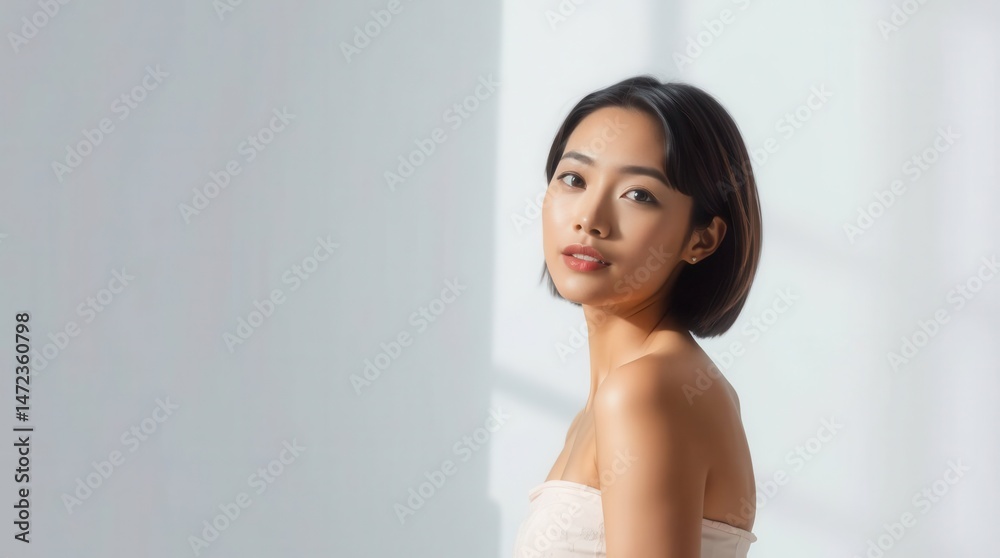 Obraz premium Beautiful Young Asian Woman Portrait Studio Shot