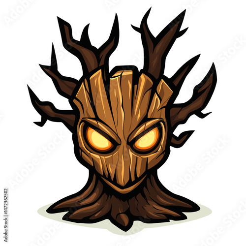 Unique vector design featuring an abstract tree creature logo suitable for esports teams and gaming communities