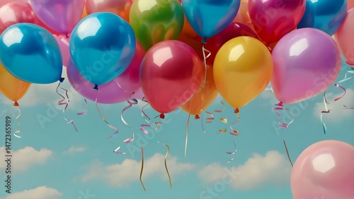 Colorful Helium Balloons – Vibrant Pastel Background for Birthday, Party & Celebration Designs