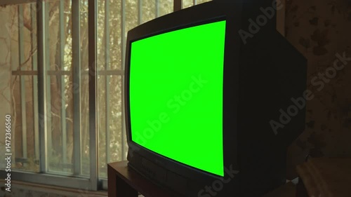 Old CRT Television with Chroma Key