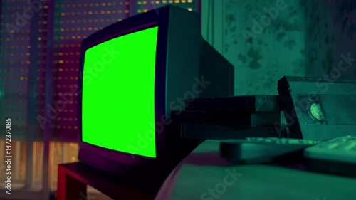 Old CRT Television with Chroma Key