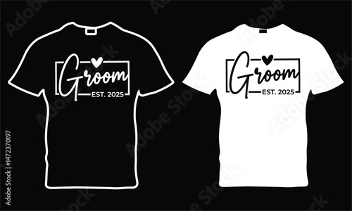 Bride and Groom EPS, Varsity Bride and Groom 2025 SVG, Mr and Mrs EPS, Wedding EPS, Married Couple, Honeymoon EPS, Bride and Groom shirt Vector