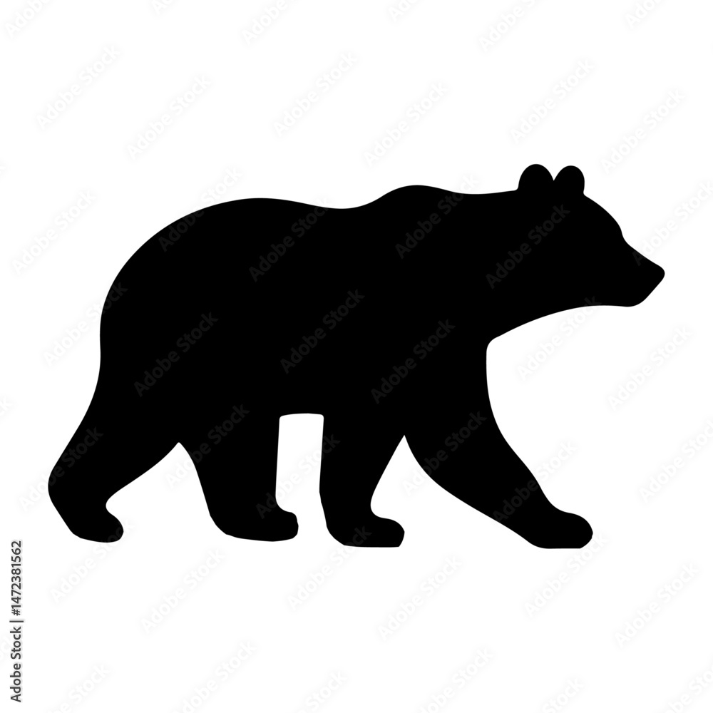Fototapeta premium AI Generated Bear Vector Silhouette Isolate White Background