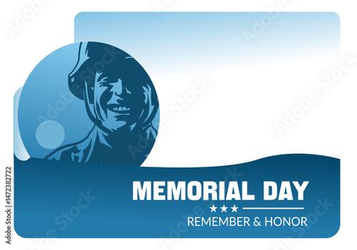 Memorial Day baner, poster - vector illustration -
