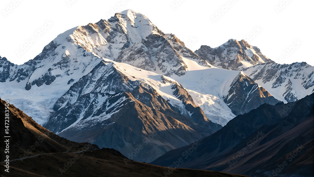 Fototapeta premium high mountains cut out, isolated on white background, PNG