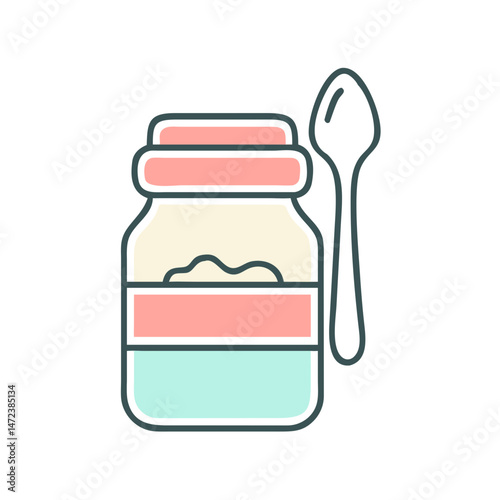 Baby Puree Jar Icon Infant Food Nutrition Weaning Transparent Background