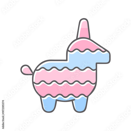 Pinata Icon Party Game Candy Surprise Transparent Background Vector