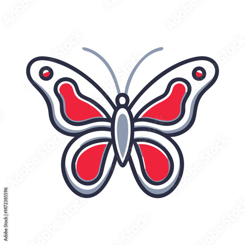 Butterfly Icon Insect Nature Wings Colorful Transparent Background Vector