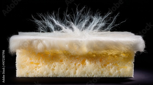 Innovative closeup of wool sponge texture fusion