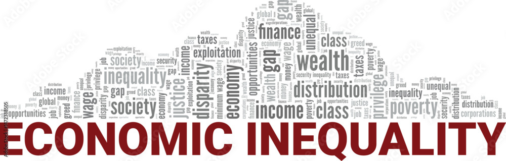 Obraz premium Economic Inequality word cloud conceptual design isolated on white background.
