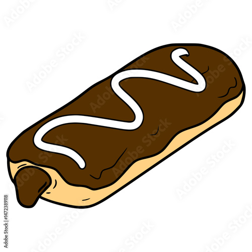 eclair illustration hand drawn isolated vector