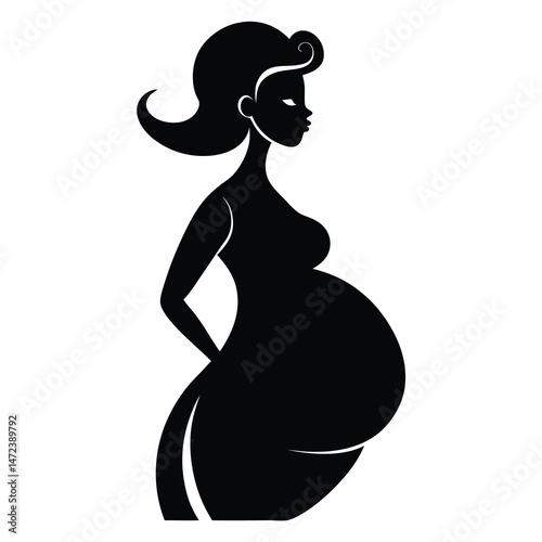 silhouette of pregnant woman