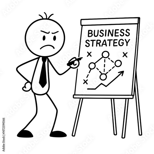 Determined businessman presenting business strategy