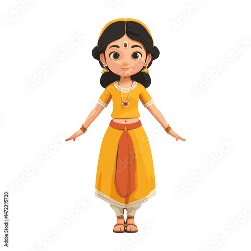 indian girl in traditional costume design