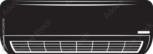 Air Conditioner Silhouette Vector – Minimal Climate Control Illustration