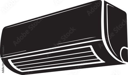 Air Conditioner Silhouette Vector – Minimal Climate Control Illustration