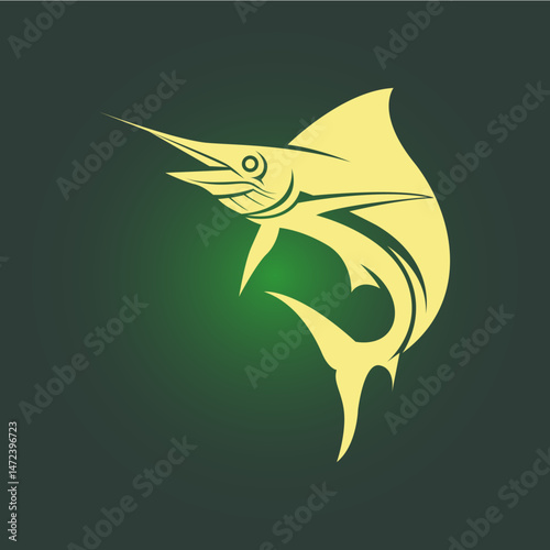 Marlin fish trendy artwork marvelous abstract vector illustration colorful useful design