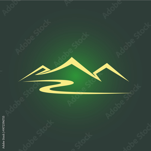 Mountain trendy artwork marvelous abstract vector illustration colorful useful design