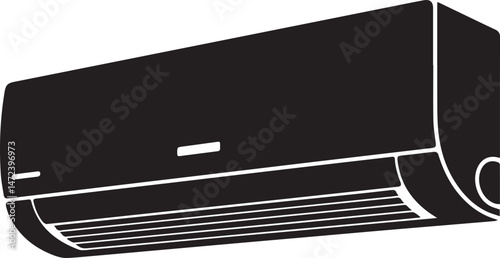Air Conditioner Silhouette Vector – Minimal Climate Control Illustration