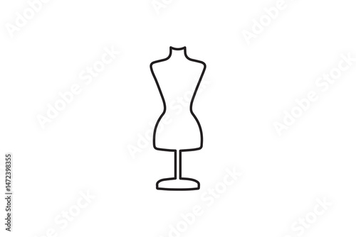 simple and unobtrusive female  mannequin vector silhouette illustration isolated in white background